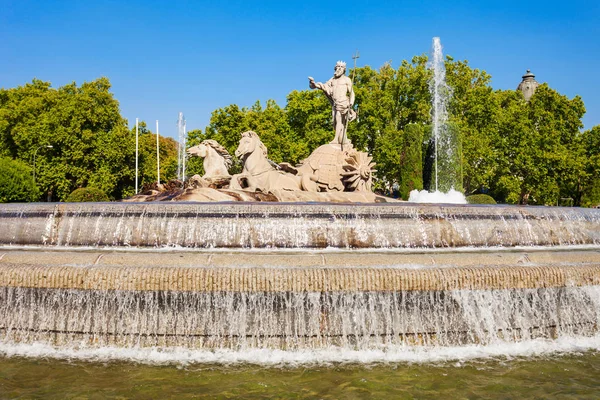 Neptune Veya Fuente Neptuno Çeşme Spanya Madrid Şehrinin Merkezinde Madrid — Stok fotoğraf