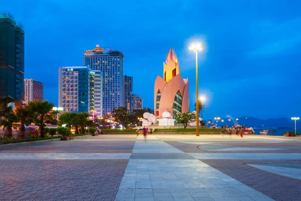 Nha Trang Centrum Urban Skyline Vid Solnedgången Södra Vietnam — Stockfoto