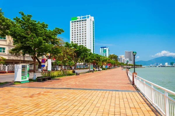 Riverfront Promenade Danang Stad Vietnam — Stockfoto