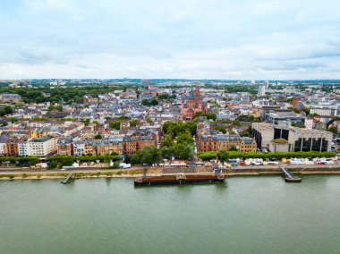 Mainz old town aerial panoramic view. Mainz is the capital and largest city of Rhineland-Palatinate state in Germany clipart