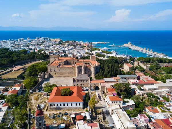 Воздушный Панорамный Вид Старого Города Родес Острове Родес Греции — стоковое фото