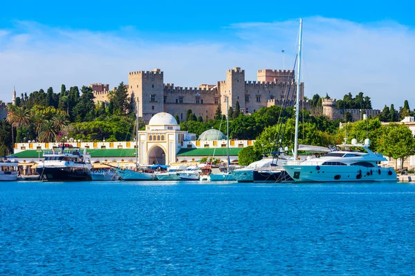 Staden Marknadsför Byggnad Och Fästning Staden Rhodos Rhodos Grekland — Stockfoto