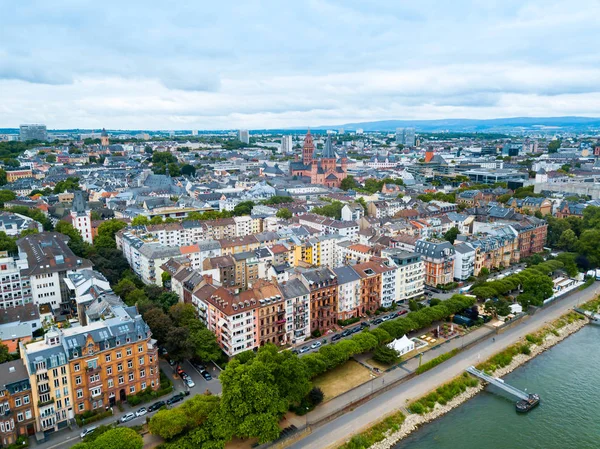 Mainz Old Town Aerial Panoramic View Mainz Capital Largest City — Stock Photo, Image