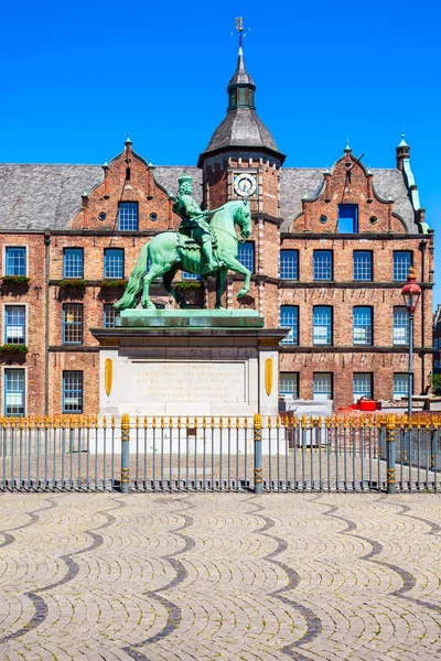 Het Monument Jan Wellem Het Marktplein Aldstadt Oude Stad Van — Stockfoto