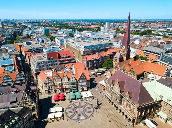 Bremen Cidade Velha Vista Panorâmica Aérea Alemanha — Fotografia de Stock