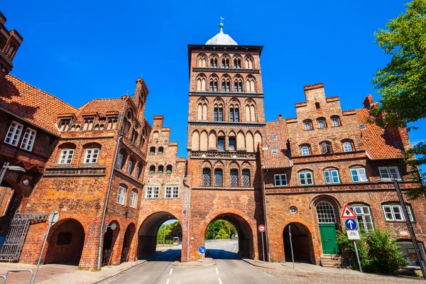 Burgtor Eller Burg Tor Gate Gotisk Stil Stadsporten Lübeck Stad — Stockfoto