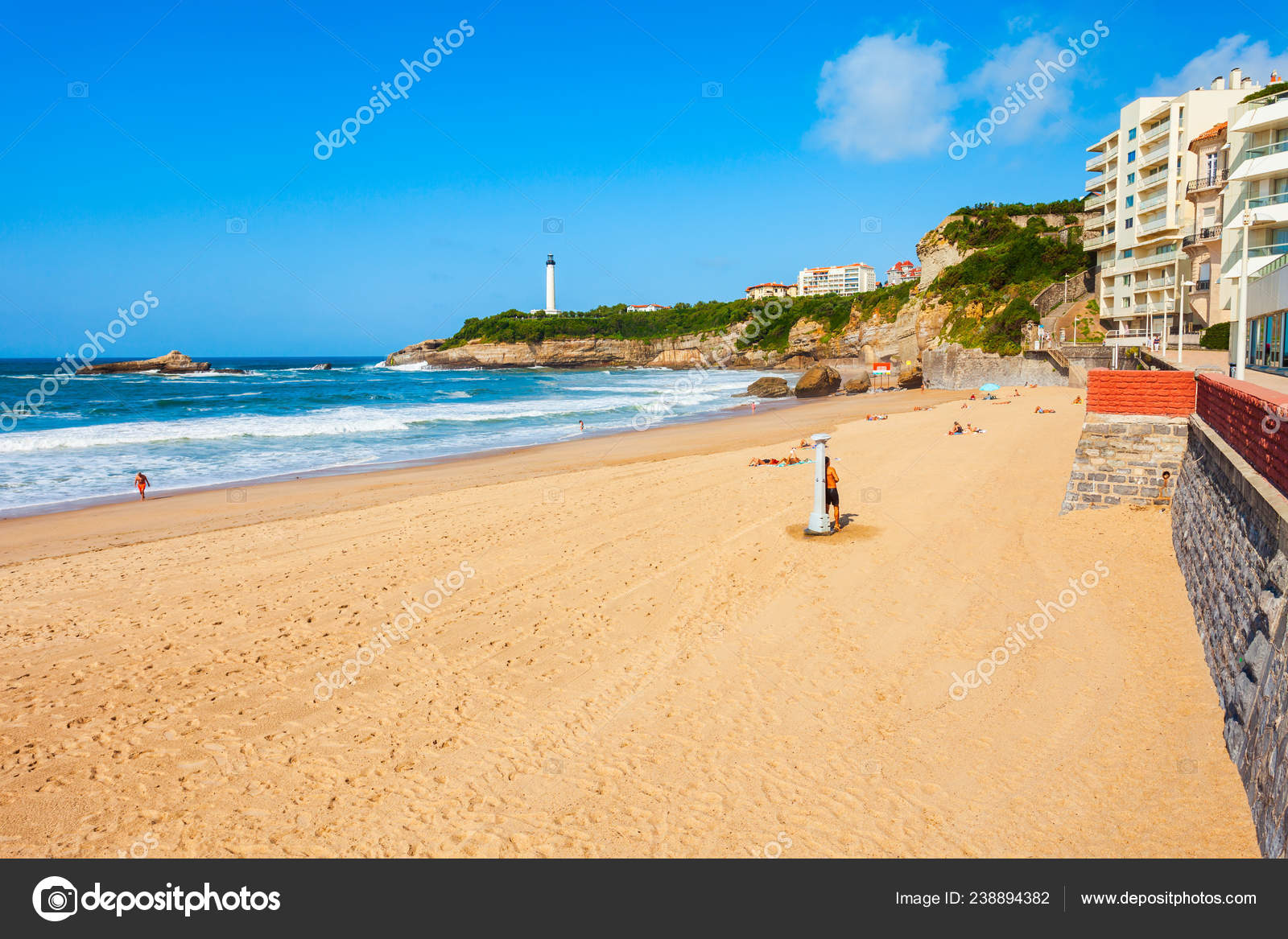 Grande Plage Public Beach Biarritz City Bay Biscay Atlantic