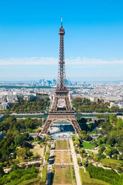 Torre Eiffel Tour Eiffel Vista Aérea Uma Torre Treliça Ferro — Fotografia de Stock