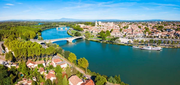 Rhone River Aerial Panoramic View Avignon Avignon City Rhone River — Stock Photo, Image