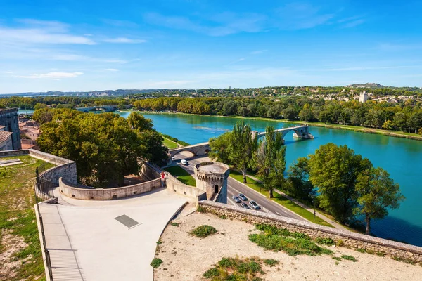 Avignon Aerial Panoramic View Avignon City Rhone River Southern France — Stock Photo, Image