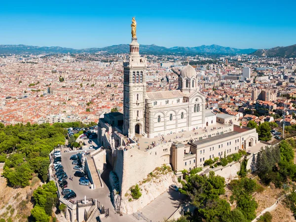 Notre Dame Garde Nuestra Señora Guardia Vista Aérea Una Iglesia — Foto de Stock