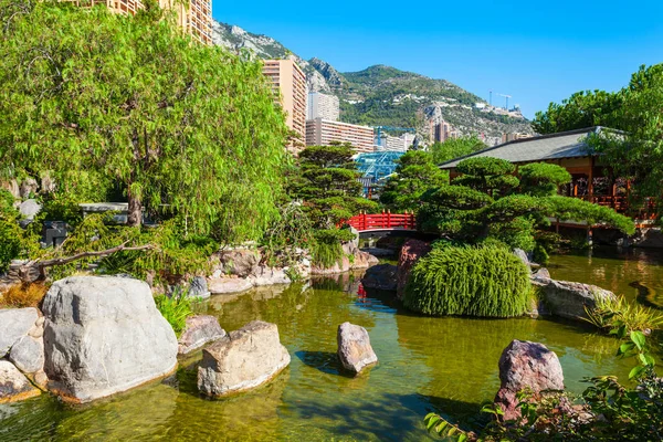 Japansk Trädgård Eller Jardin Japonais Kommunal Offentlig Park Monte Carlo — Stockfoto