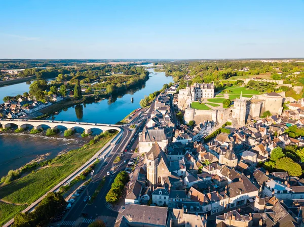 Chateau Amboise Aerial Panoramic View Chateau Amboise City Loire Valley Stock Photo