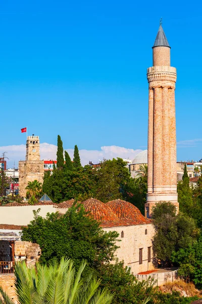 Alaaddin Mosque Yivli Minare Mosque Antalya Old Town Kaleici Turkey — Stock Photo, Image