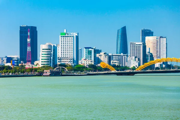 Danang city skyline aerial view — Stock Photo, Image