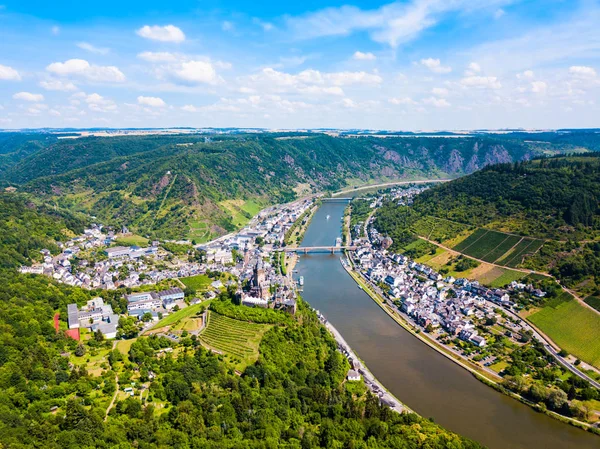 Cochem Town antenna View, Németország — Stock Fotó