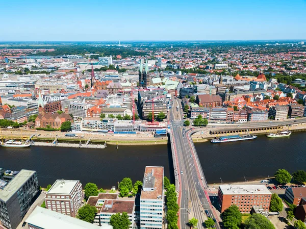 Vista aérea del casco antiguo de Bremen — Foto de Stock