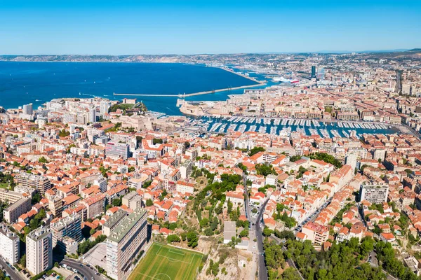 Marsella vista panorámica aérea, Francia — Foto de Stock