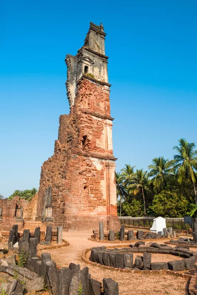 St. Augustine förstört kyrkan, Goa — Stockfoto