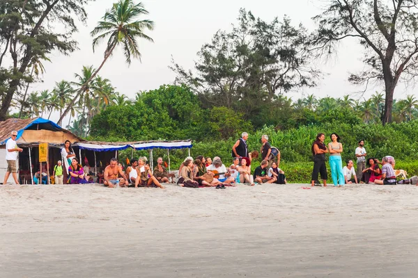 Arambol plajında hippiler, Goa — Stok fotoğraf