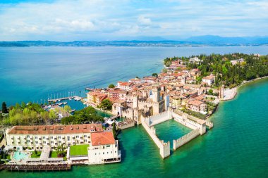 Scaligero Castle aerial view, Sirmione clipart