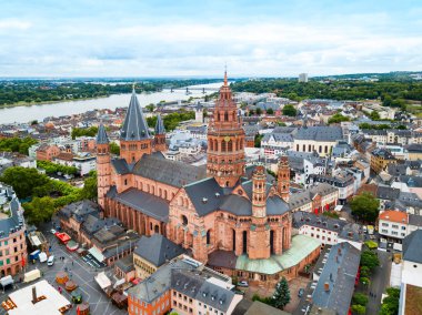 Mainz cathedral aerial view, Germany clipart