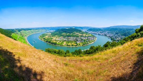 Boppard şehir havadan görünüm, Almanya — Stok fotoğraf