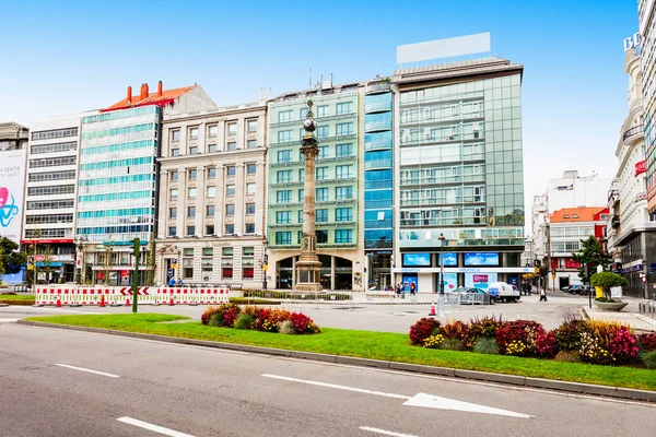 Obelisk Avenida da Marina, Coruna — Stok fotoğraf