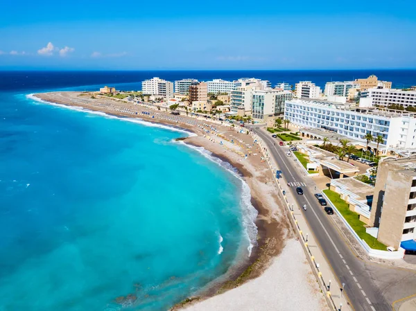 Rhodes island city beach, griechenland — Stockfoto