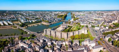 Angers aerial panoramic view, France clipart