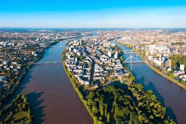 Nantes Aerial panoráma, Franciaország — Stock Fotó
