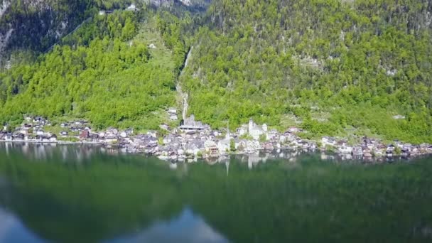Hallstatt vista aérea, Áustria — Vídeo de Stock