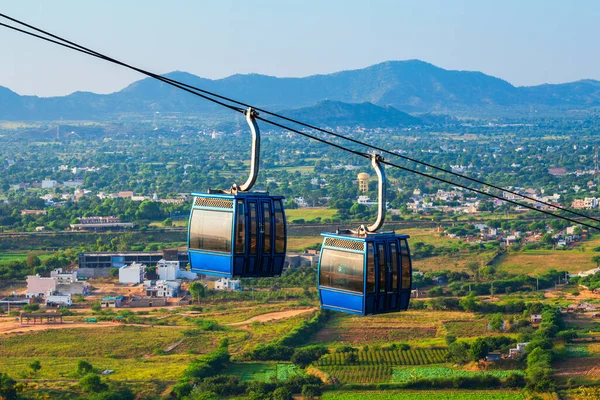 Teleférico Cidade Pushkar Para Savitri Mata Temple Vista Panorâmica Aérea — Fotografia de Stock