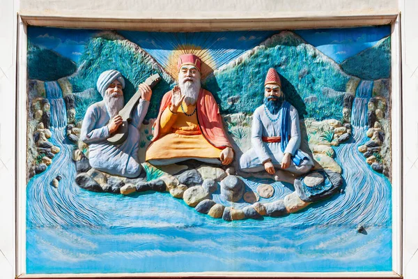 Mural Sikh Gurudwara Shri Manikaran Sahib Jest Sikh Gurdwara Manikaran — Zdjęcie stockowe