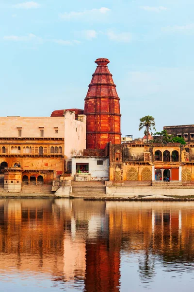 Krishna Tempel Keshi Ghat Yamuna Fluss Vrindavan Nahe Der Stadt — Stockfoto