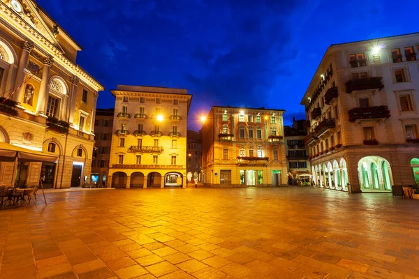 Piazza Della Riforma Reformation Square Main Square Lugano City Canton — Stock Photo, Image