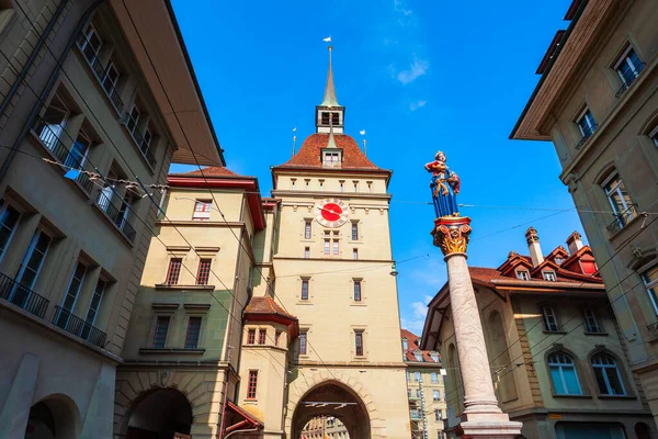 Kafigturm是瑞士伯尔尼市一座具有里程碑意义的中世纪塔 — 图库照片