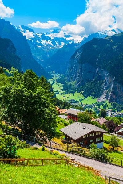 Traditional Local Houses Wengen Village Interlaken District Bern Canton Switzerland — Stock Photo, Image