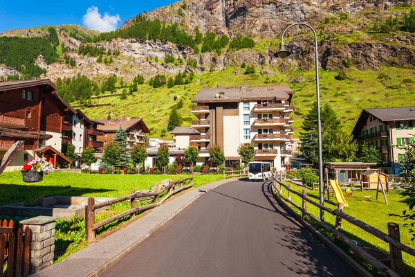 Maisons Traditionnelles Locales Dans Centre Ville Zermatt Dans Canton Valais — Photo