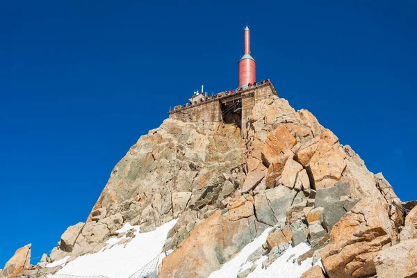 Aiguille Midi Egy 3842 Hegy Mont Blanc Hegységben Francia Alpokban — Stock Fotó