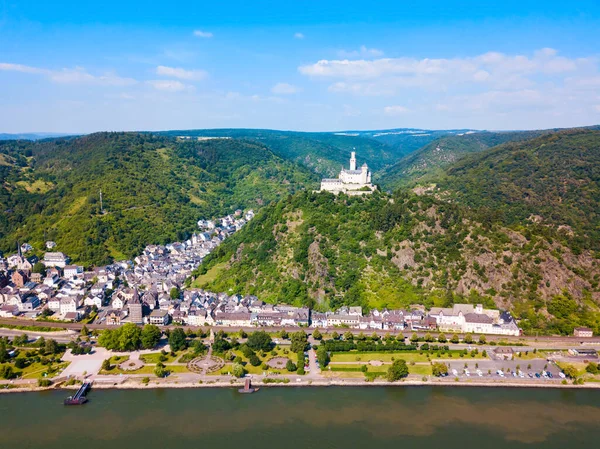 Marksburg Castello Sopra Città Braubach Renania Palatinato Germania — Foto Stock