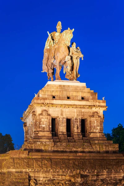 Memorial Van Duitse Eenheid Deutsches Eck Koblenz Koblenz Een Stad — Stockfoto