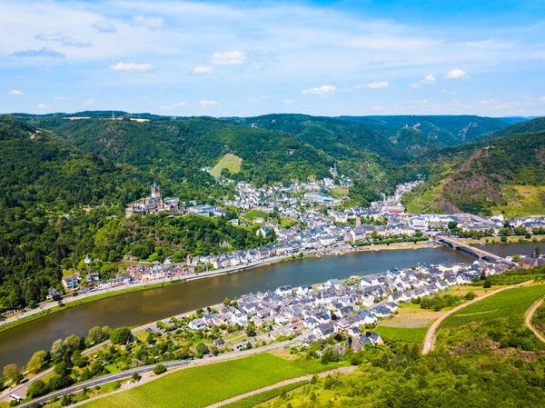 Cochem Town Aerial Panoramic View Moselle Valley Germany — Stock Photo, Image