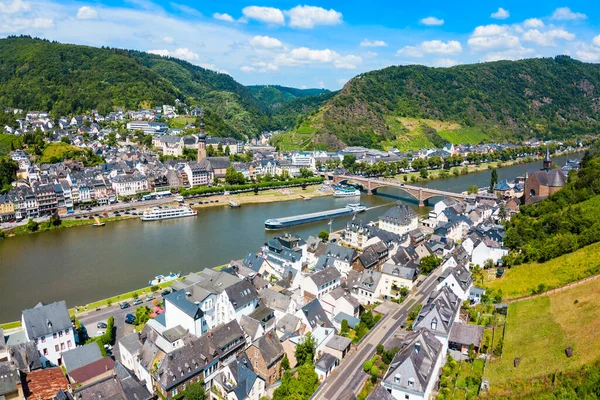 Cochem Panoramaudsigt Fra Luften Moselle Dalen Tyskland - Stock-foto