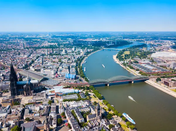 Catedral Colonia Puente Hohenzollern Través Del Río Rin Colonia Alemania —  Fotos de Stock