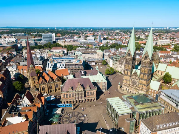 Bremen Cidade Velha Vista Panorâmica Aérea Alemanha — Fotografia de Stock