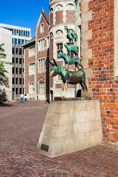 Bremen Town Musicians Bronzen Standbeeld Door Gerhard Marcks Bremen Duitsland — Stockfoto