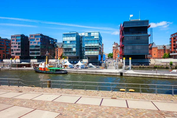 Canal Distrito Hafencity Del Centro Hamburgo Alemania — Foto de Stock