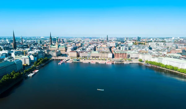 Hamburg City Centre Aerial Panoramic View Germany — Stock Photo, Image