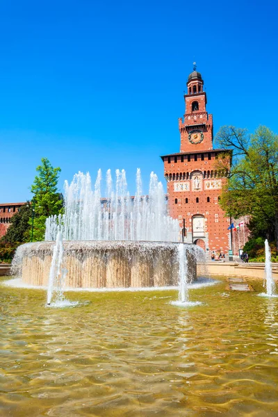 Sforza Slott Eller Castello Sforzesco Ligger Milano Stad Norra Italien — Stockfoto